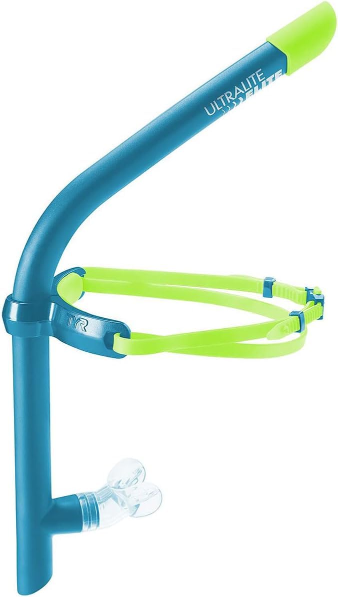 TYR Ultralite Elite Swim Snorkel - Adult Snorkeling Gear for Swimming Training - Ultra-Lightweight and Comfortable for Body Alignment Exercises - Blue - Image 1